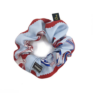 Silk scrunchie made from Hermes Etriers Scarf