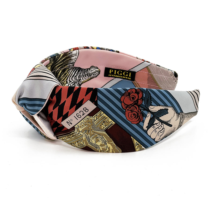 Silk Centre Knot Headband Made From Hermès Grand Theatre