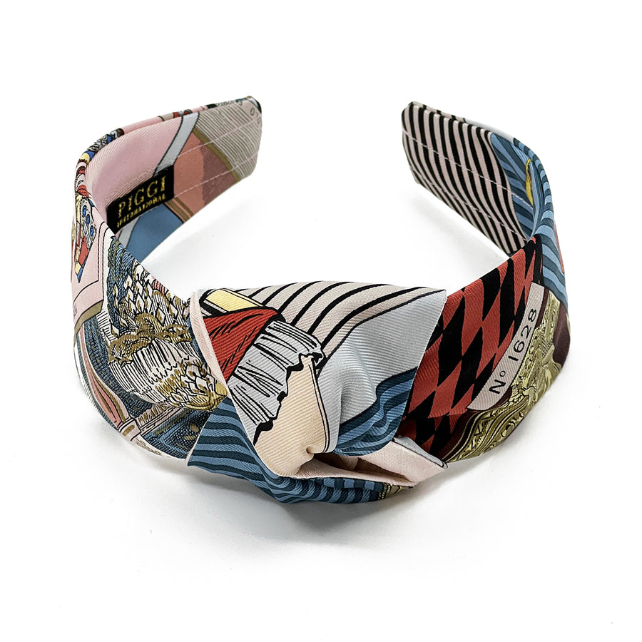 Silk Centre Knot Headband Made From Hermès Grand Theatre