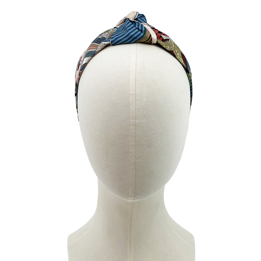 Silk Centre Knot Headband Made From Hermès Grand Theatre