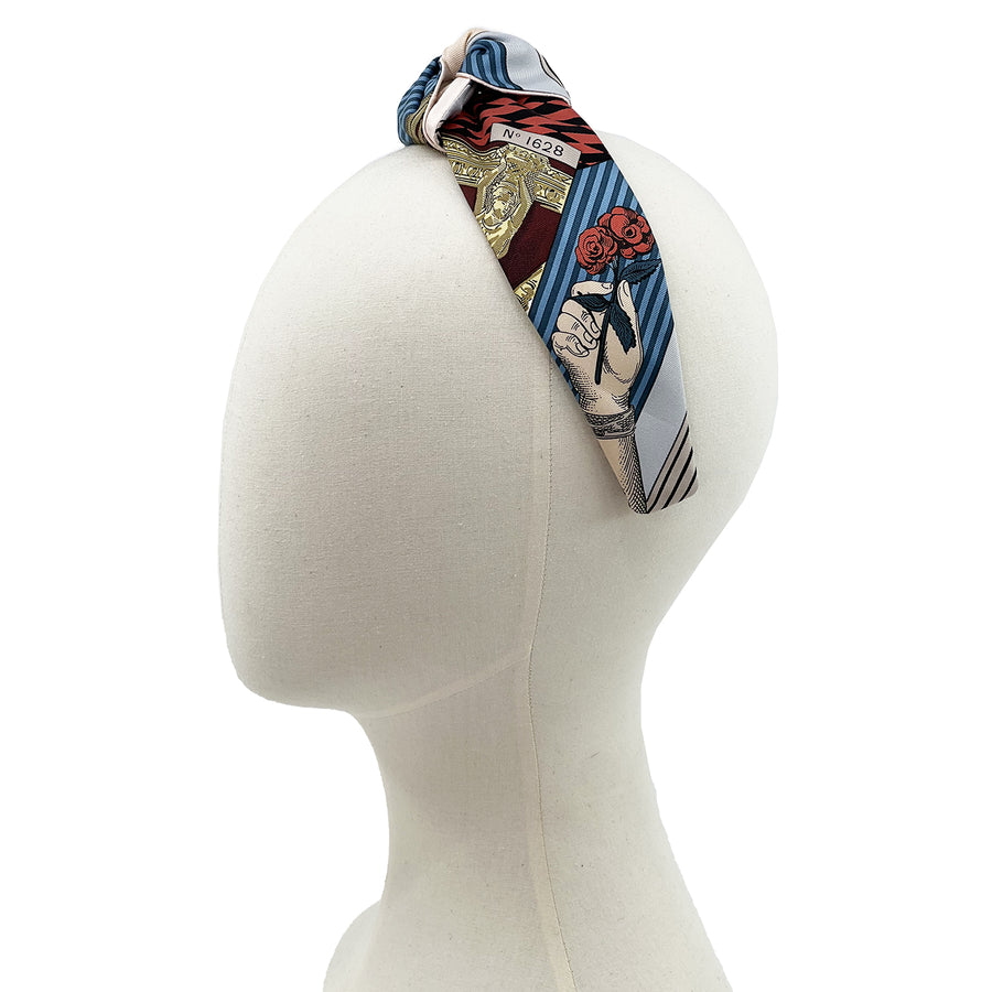 Silk Centre Knot Headband Made From Hermès Grand Theatre