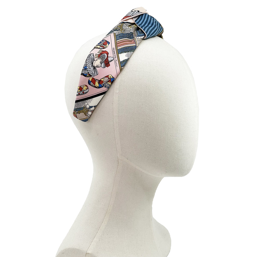 Silk Centre Knot Headband Made From Hermès Grand Theatre