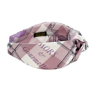 Silk Centre Knot Headband made from Mors et Gourmettes Vichy Scarf #1