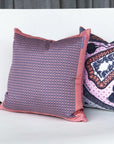 Hermès Vintage Pocket Square Throw Cushion 'Pink & Blue H's'