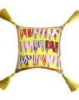 Throw cushion made from Hermes Les Sangles scarf