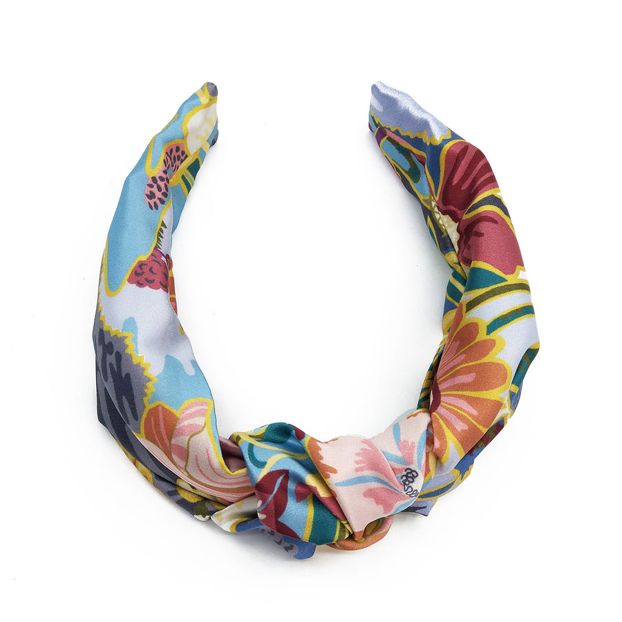 Liberty London Silk Knot Headband in Sunshine Road Pastels