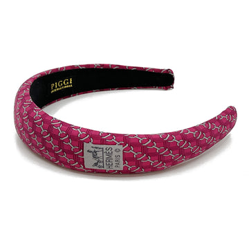 Alice Headband made from a Pink Geometric Men's Silk Tie