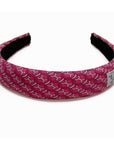 Alice Headband made from a Pink Geometric Men's Silk Tie