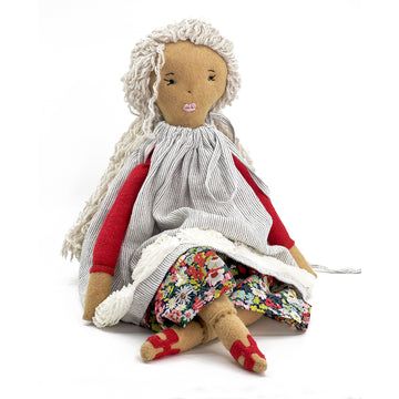 Heirloom Felt Handmade Doll in Liberty London Thrope