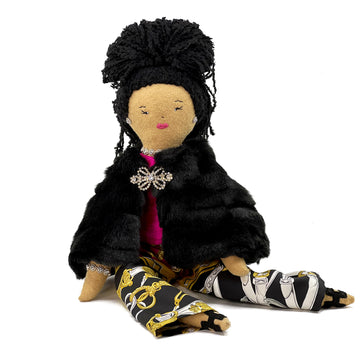 'Lizzie' Heirloom Felt Handmade Rag Doll with Hermes Pants