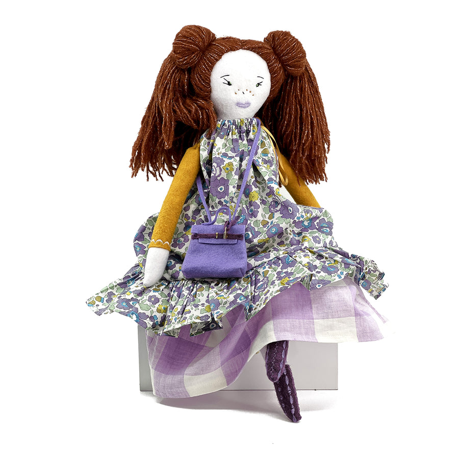 'Hattie' Heirloom Felt Handmade Rag Doll in Liberty London Betsy
