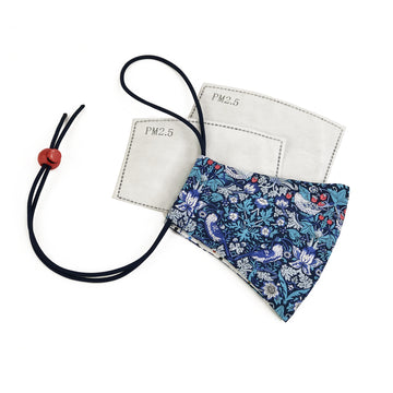 Liberty of London The Strawberry Thief Navy 3 Layer Face Mask with FILTER