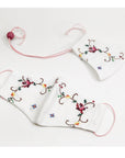 Vintage Embroidered Cotton 3 Layer Face Mask 