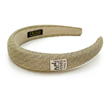 Silk Alice Headband made from a Yellow Geometric Men's Tie
