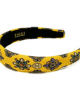 Alice Headband made from Yellow Jewel Pattern Men's Silk Tie